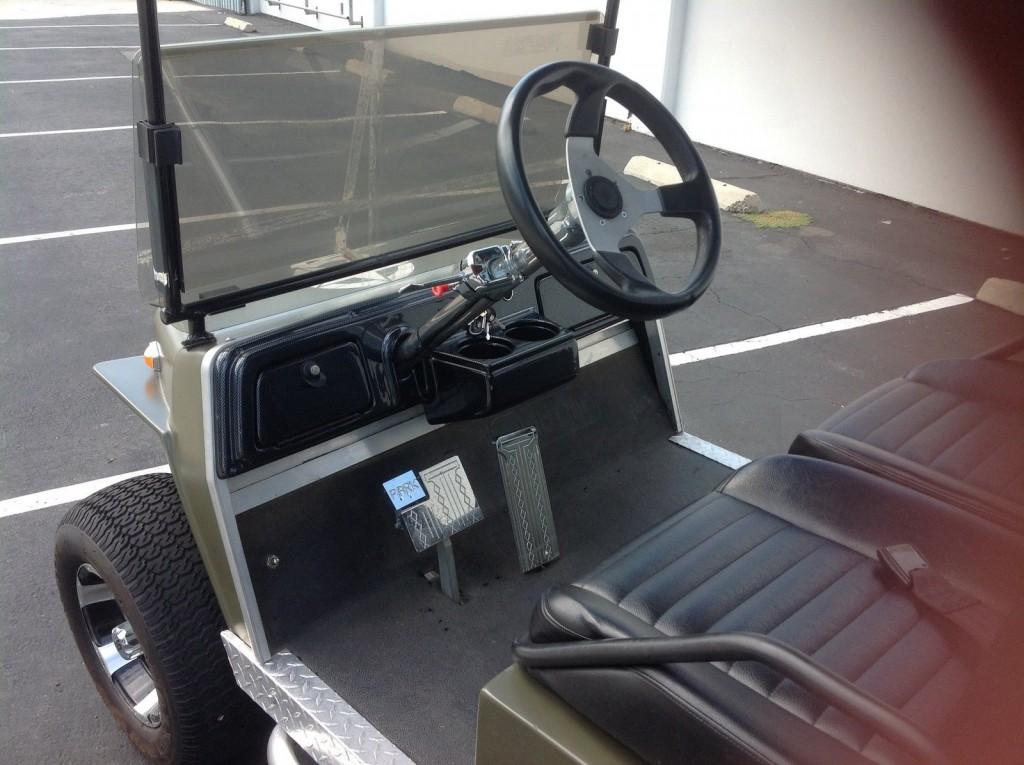 Club Car Golf Cart Willys Jeep Custom 48v 48 volt Green army Style 12″alloy rim