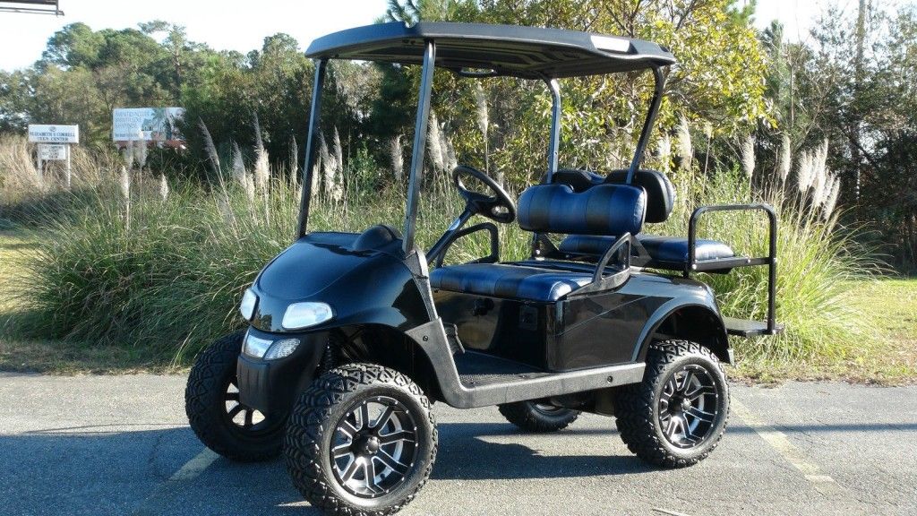 Clean Black Lifted Golf Cart With New Tires