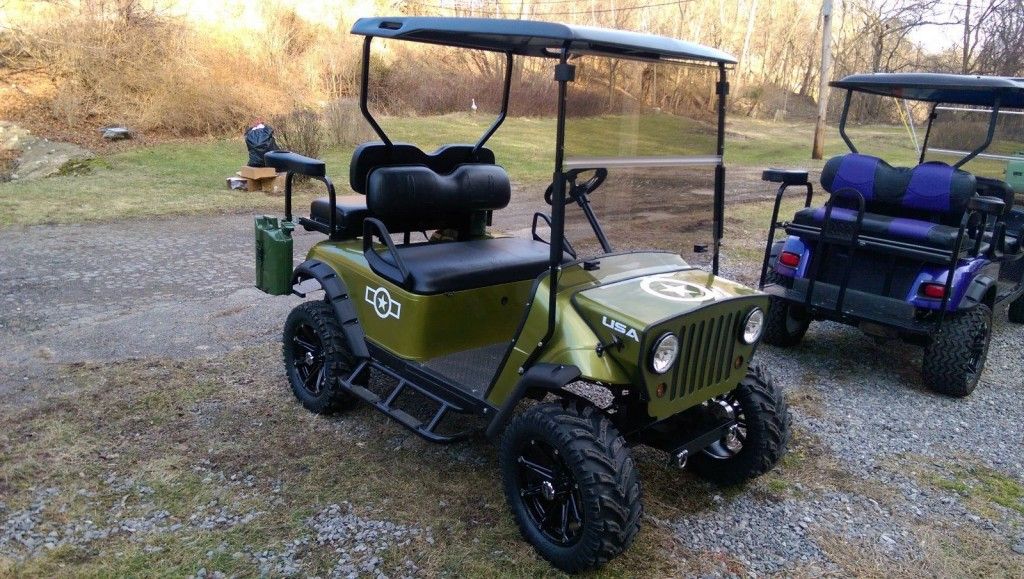 Refurbished 2003 txt custom Jeep front end  5″ lift kit golf cart