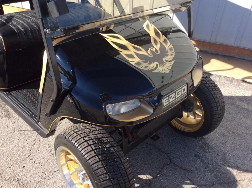 custom paint Smokey and the Bandit Golf Cart