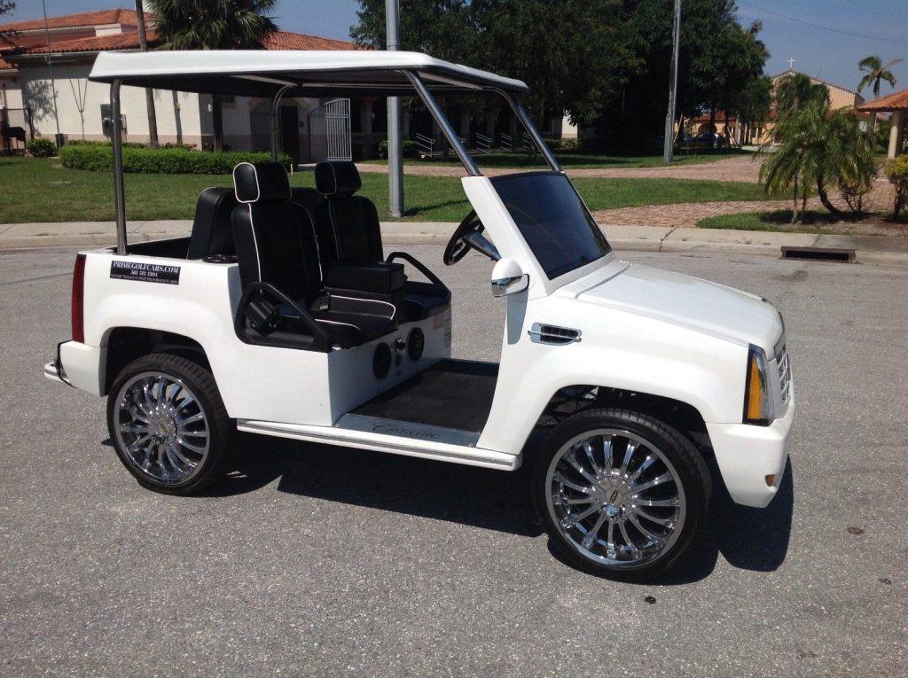 fast 2015 White ACG Cadillac Escalade golf cart