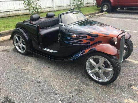 custom bodied 2013 Cary Co. Black California Roadster Golf Cart for sale