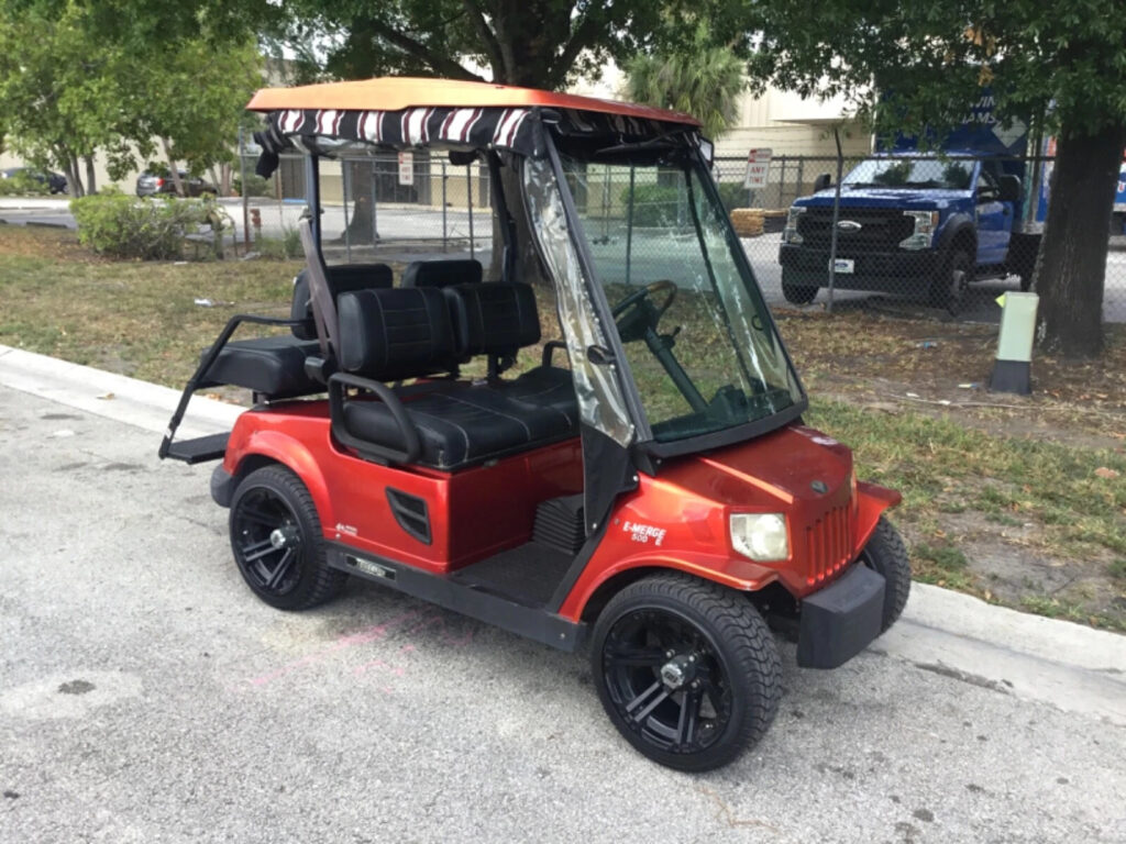 2009 Tomberlin Emerge red 4 Passenger seat golf cart 48v Street Legal Lithium