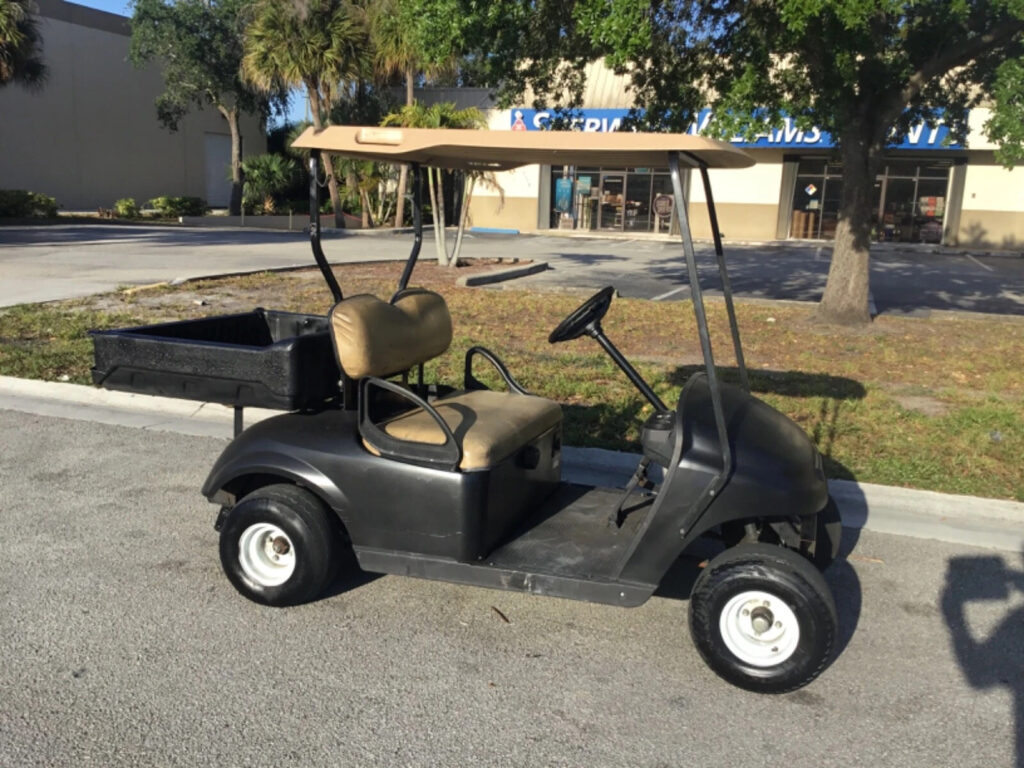 2014 Black ezgo 48v txt 2 seat Passenger golf cart Utility box Canopy Lithium