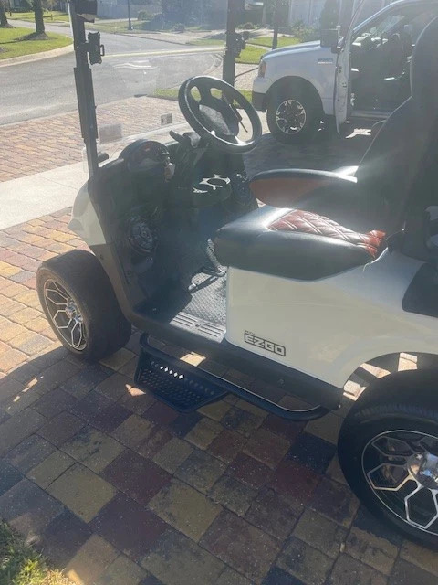 Ezgo RXV 2 Seat Golf Cart, Lifted, Lithium, Stereo, 14″ Wheels, Fast