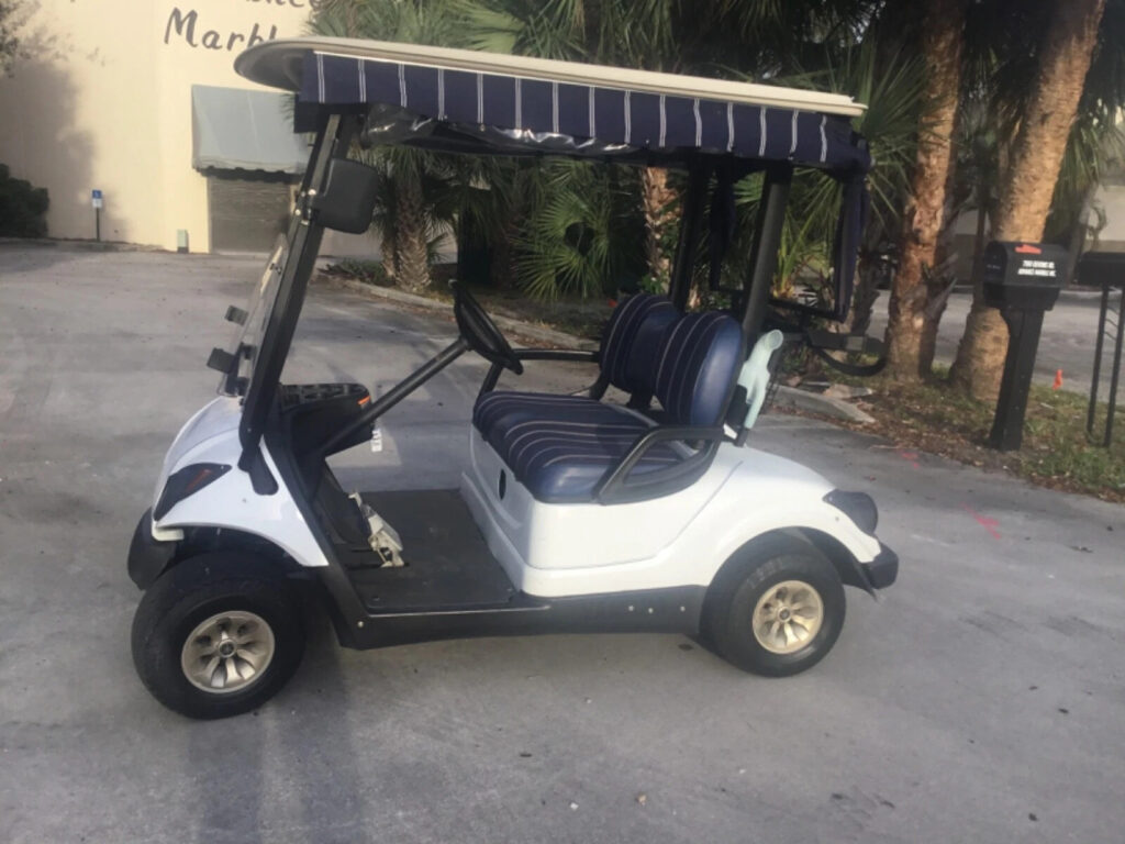 White 2011 Yamaha G29 YDR Drive Dre 2 seat Passenger Golf Cart Lithium