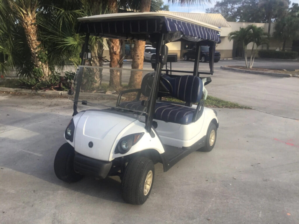 White 2011 Yamaha G29 YDR Drive Dre 2 seat Passenger Golf Cart Lithium