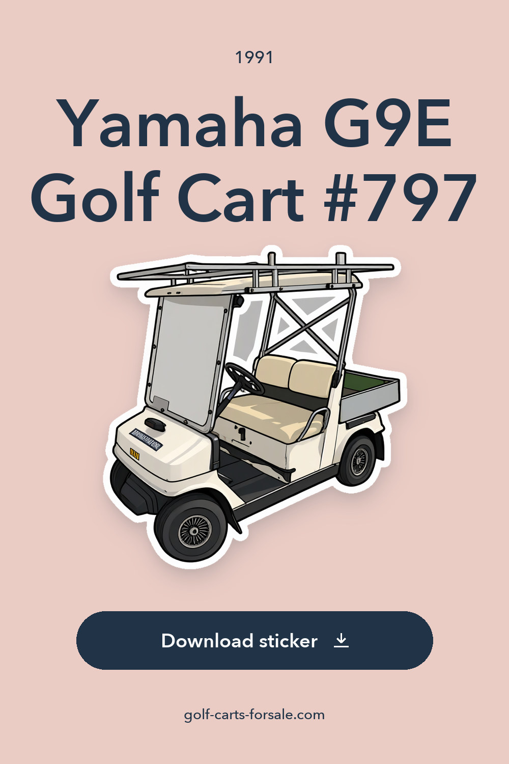 1991 Yamaha G9E Golf Cart #797 sticker preview