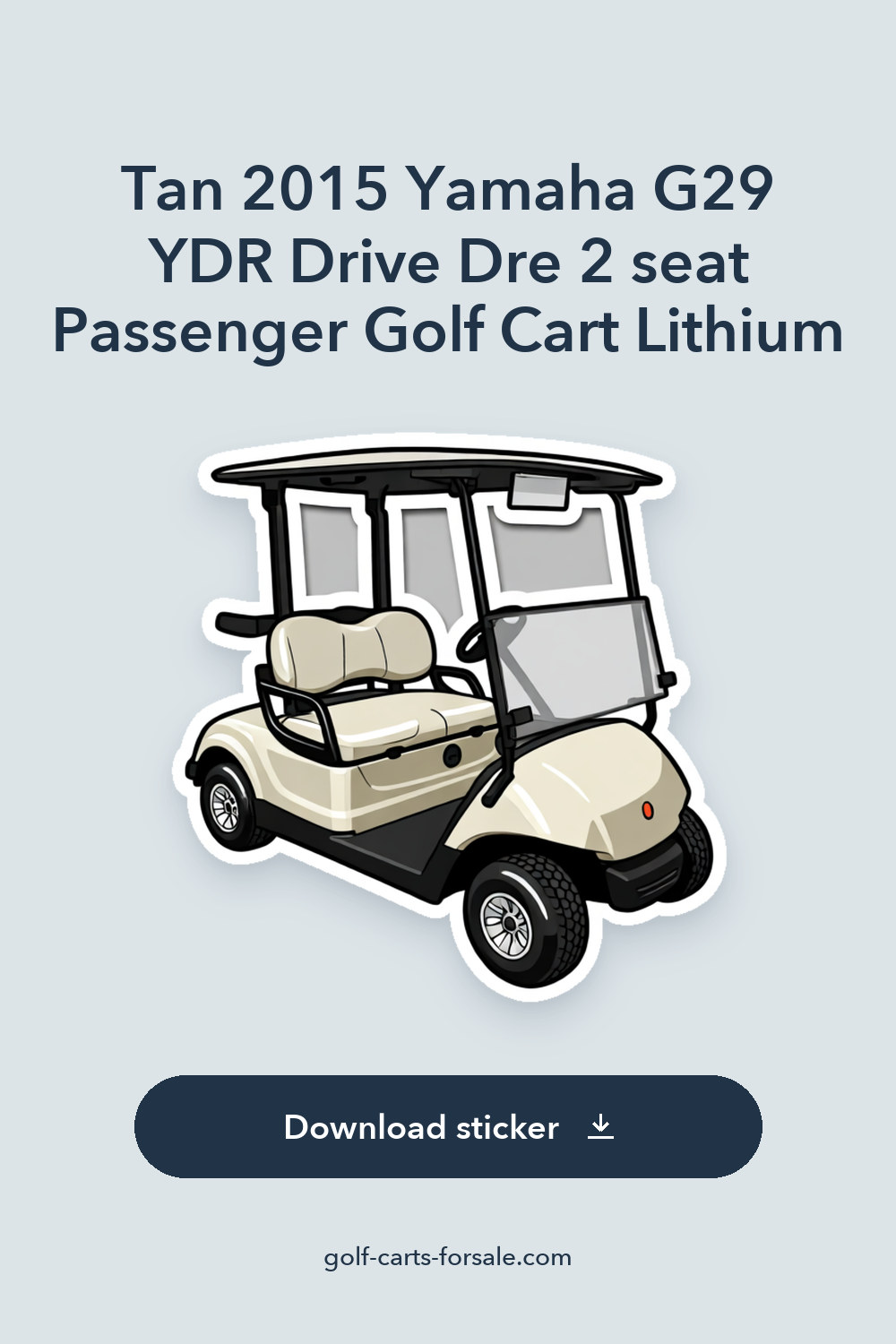Tan 2015 Yamaha G29 YDR Drive Dre 2 seat Passenger Golf Cart Lithium sticker preview